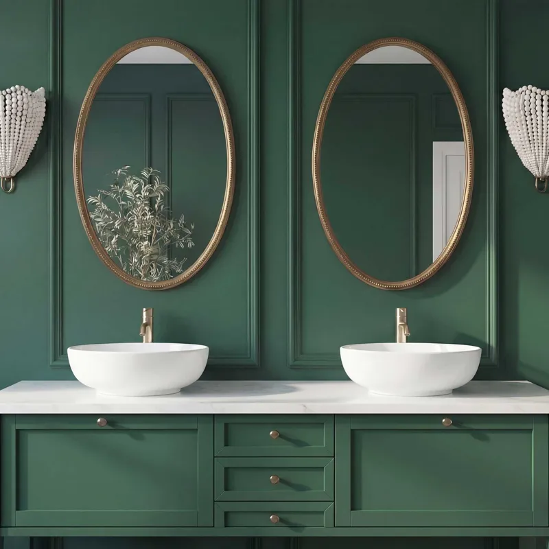 Ellis Beaded Brass Oval Mirror