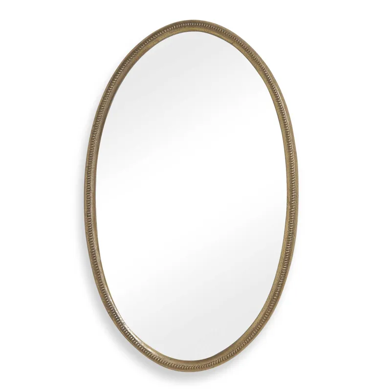 Ellis Beaded Brass Oval Mirror