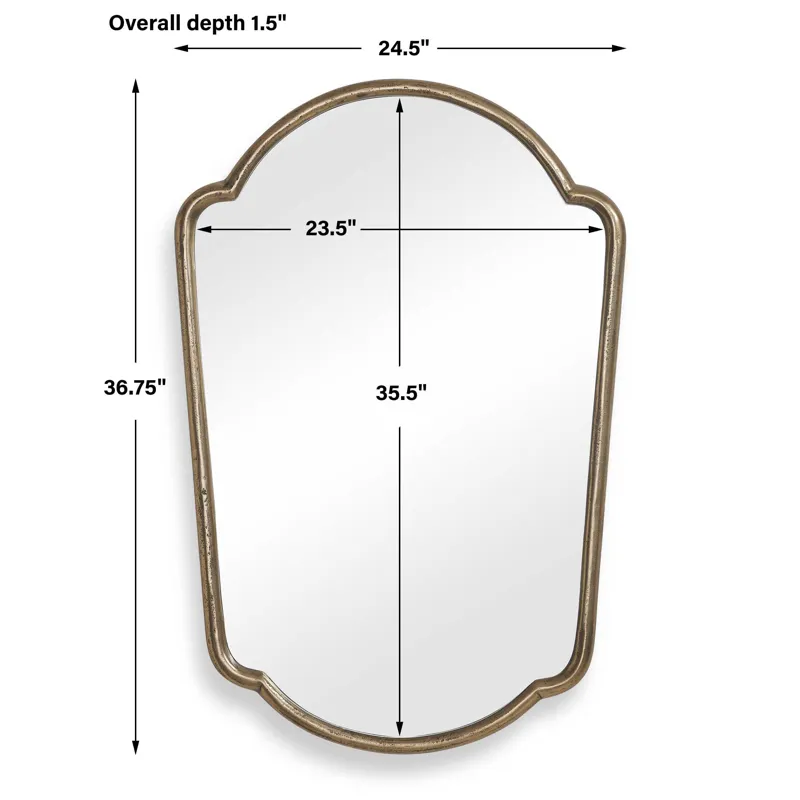 Naomi Antique Brass Mirror