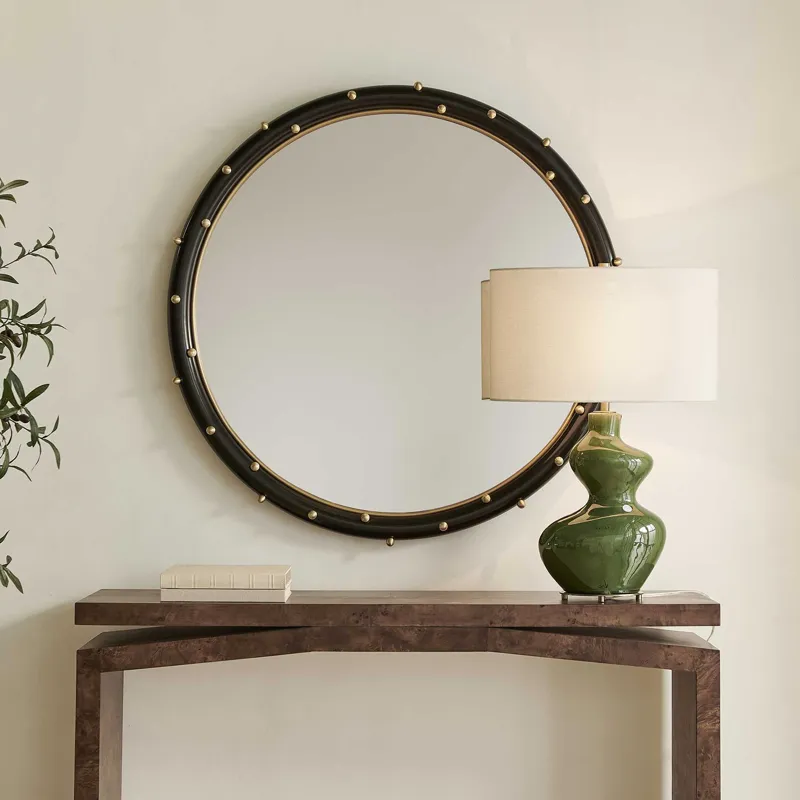 Helia Brass Round Mirror