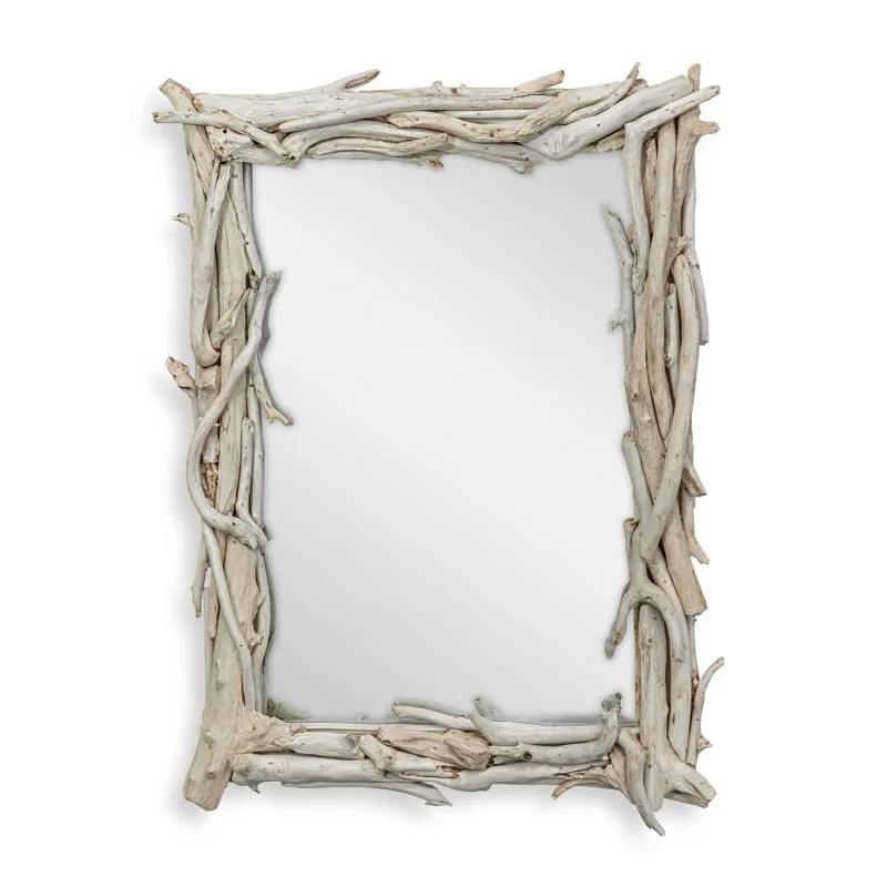 Rooted Reflection Bleached Teak Mirror