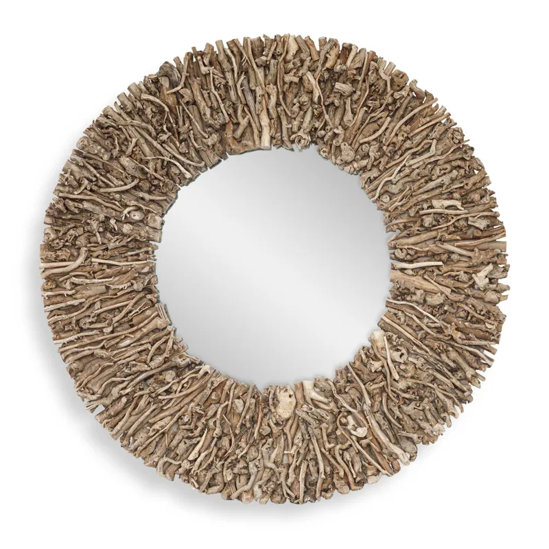 Rossetti Round Interwoven Wood Mirror