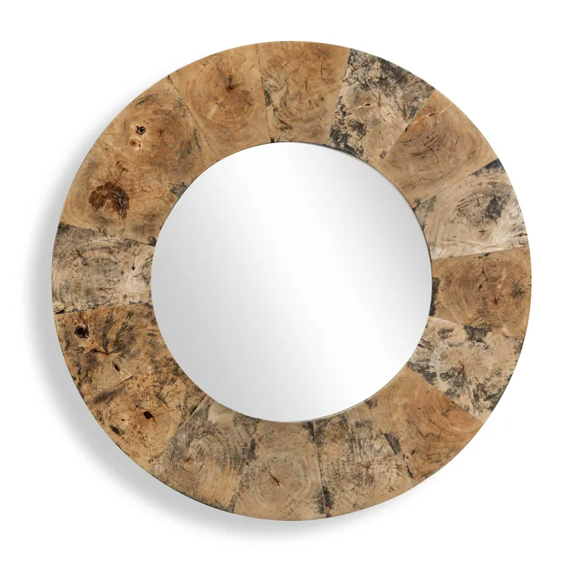 Hiram Round Wood Mirror