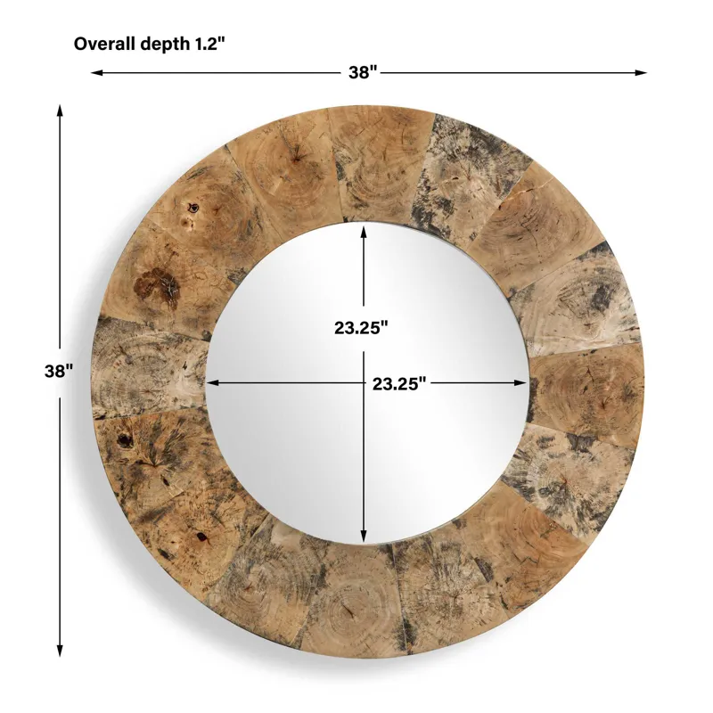 Hiram Round Wood Mirror