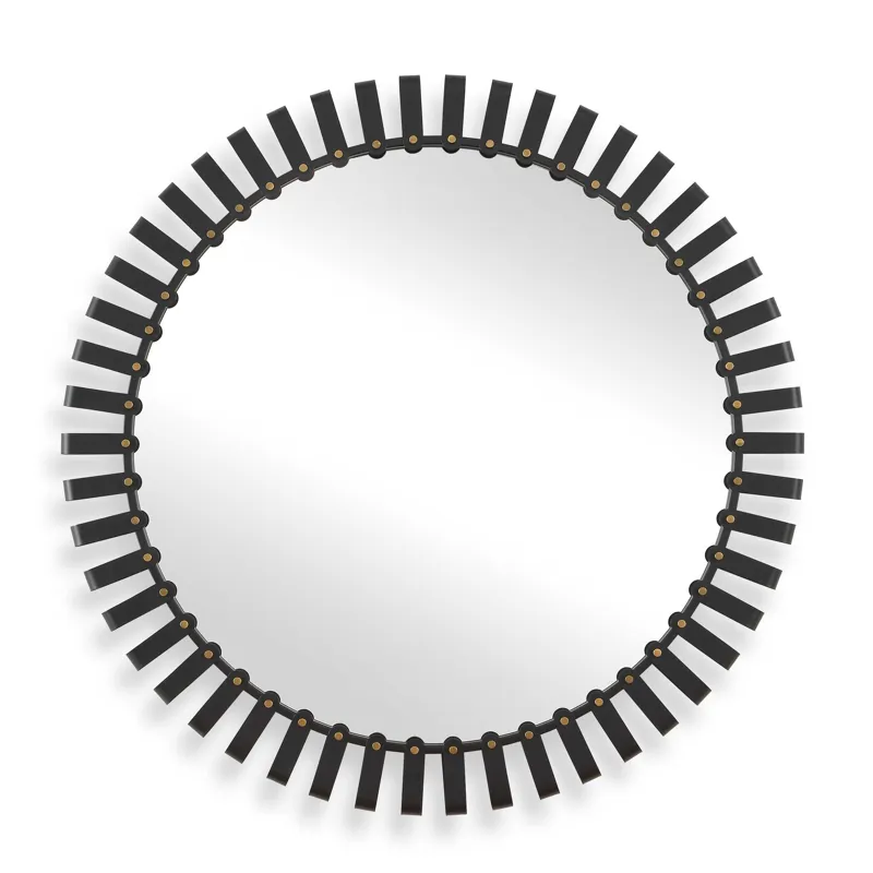 Jael Round Iron Bands Mirror
