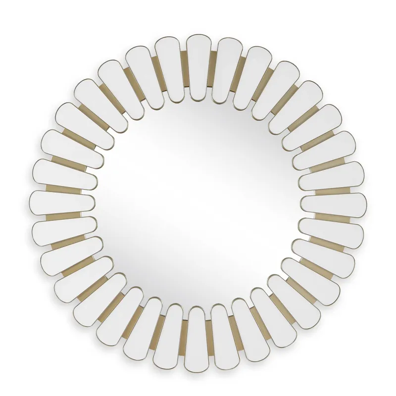Miran White Glass Round Mirror