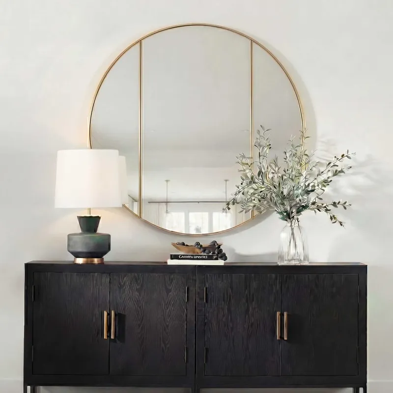 Amram Antique Brass Round Mirror