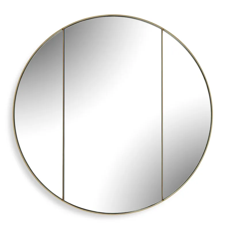 Amram Antique Brass Round Mirror