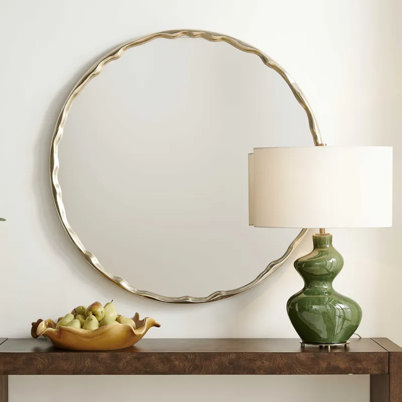 Crinkle Round Mirror