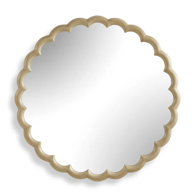 Cerrito Burnished Ivory Round Mirror