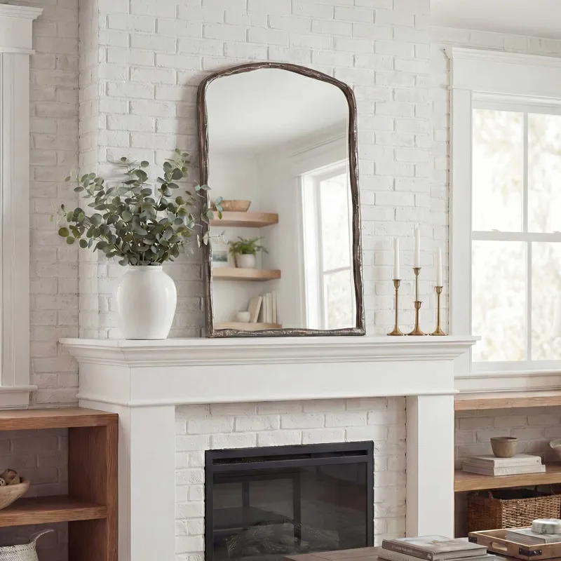 Hammered Arch Hammered Antique Nickel Arch Mirror
