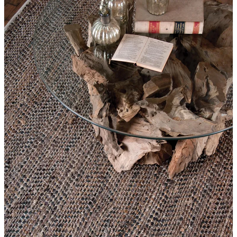 Tobais 8 X 10 Rescued Leather & Hemp Rug