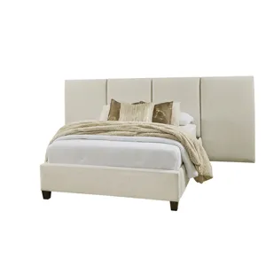 Joinery-Washed White Oak Labradoodle Upholstered Rails &amp; - Queen/King