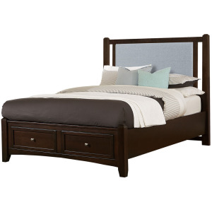 BB Bonanza-Merlot Blue Upholstered Storage Bed - Full