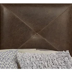 Cool Rustic King Leather Bed with Footboard Storage -Stone Grey