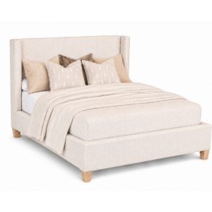 Upholstered Beds Ecru Linen Upholstered Shelter Bed - Queen