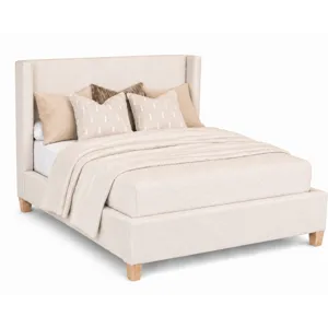 Upholstered Beds Ecru' Linen Upholstered Shelter Headboard - Queen
