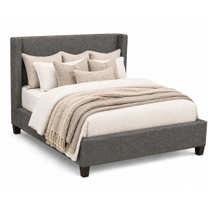 Upholstered Beds Grey Flan Upholstered Shelter Headboard - Queen