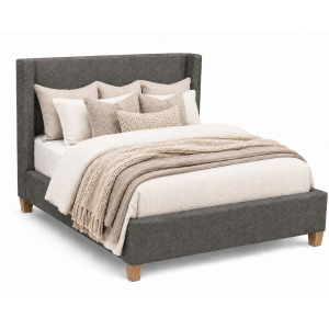 Upholstered Beds Grey Flannel Upholstered Shelter Bed - King