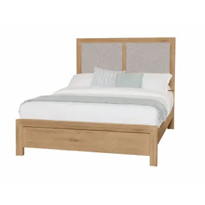 Custom Express-Clear Oak Upholstered Bed-Khaki - King