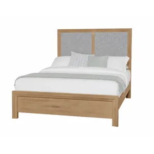 Custom Express-Clear Oak Upholstered Bed-Steel - King