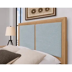 Custom Express-Clear Oak Upholstered Bed-Ocean - California King