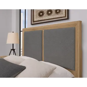 Custom Express-Clear Oak Upholstered Bed-Shadow - California King