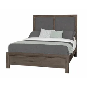 Custom Express-Driftwood Grey Upholstered Bed-Shadow - Queen