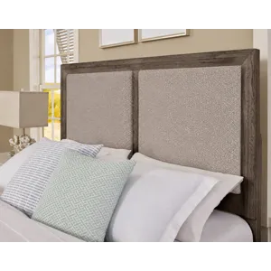 Custom Express-Driftwood Grey Upholstered Bed-Khaki - King