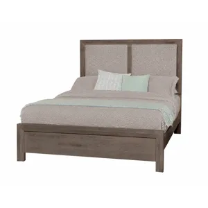 Custom Express-Driftwood Grey Upholstered Bed-Khaki - King