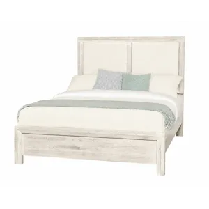Custom Express-Weathered White Upholstered Bed-Linen - King