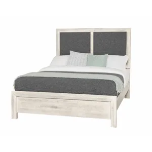 Custom Express-Weathered White Upholstered Bed-Shadow - King