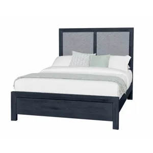 Custom Express-Indigo Upholstered Bed-Steel - King