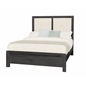 Custom Express-Graphite Upholstered Bed-Linen - King