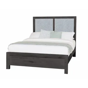 Custom Express-Graphite Upholstered Bed-Ocean - Queen