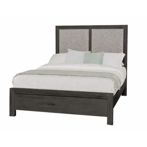 Custom Express-Graphite Upholstered Bed-Khaki - Queen