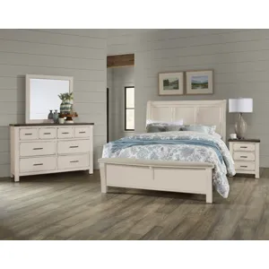 Chestnut Creek-Alpaca/Greige King Sleigh Bed With Bench Footboard Room Scene