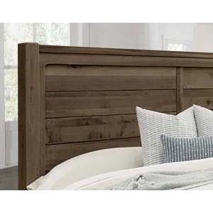 Cool Rustic-Mink Plank Bed With Footboard Storage - Queen