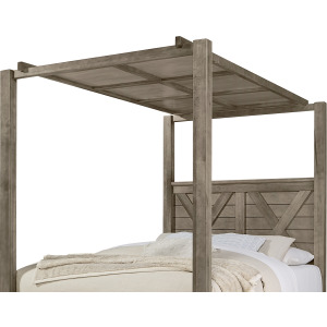 Cool Rustic-Stone Grey Canopy W Wood Panels