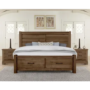 Cool Rustic-Amber Plank Headboard - Queen