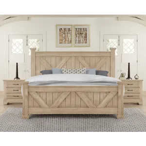 Cool Rustic-Clear Maple X Headboard - King