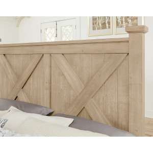 Cool Rustic-Clear Maple X Headboard - King