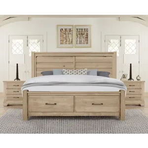 Cool Rustic-Clear Maple Plank Headboard - Queen