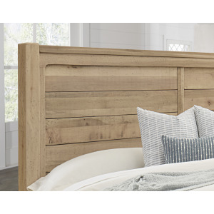 Cool Rustic-Clear Maple Plank Headboard - Queen