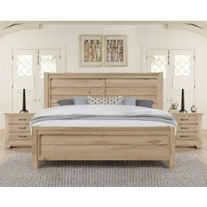 Cool Rustic-Clear Maple Plank Headboard - Queen