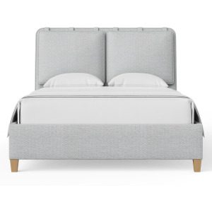 Nordhaven-Nordic Walnut Blue Mist Upholstered Headboard - King
