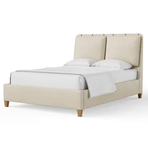 Nordhaven-Nordic Walnut Sandstone Upholstered Headboard - King