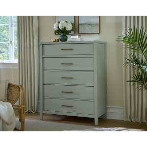 Pure Maple-Sage Chest 5 Drawer