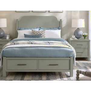 Pure Maple-Sage Poster Storage Bed - King