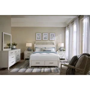 Pure Maple-Cottage White Garden Storage Bed - King